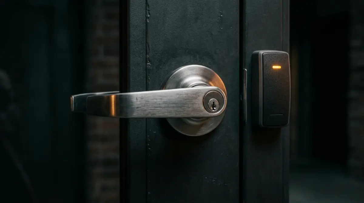 Commercial master key system and access control hardware installed for a Hamilton business